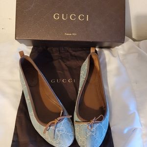 Gucci Vintage Denim Flats Women's Size 38 1/2 or US size 8 1/2